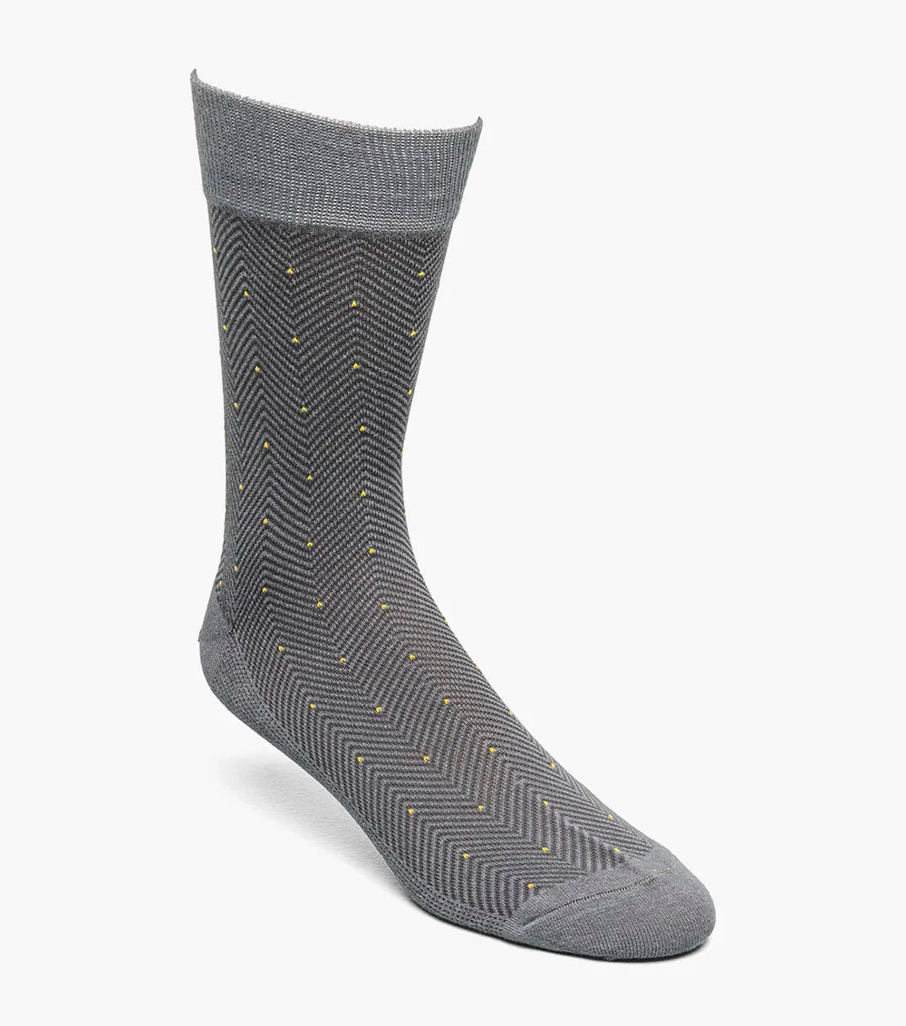 Herringbone Dot Mens Crew Dress Socks | Florsheim Accessories