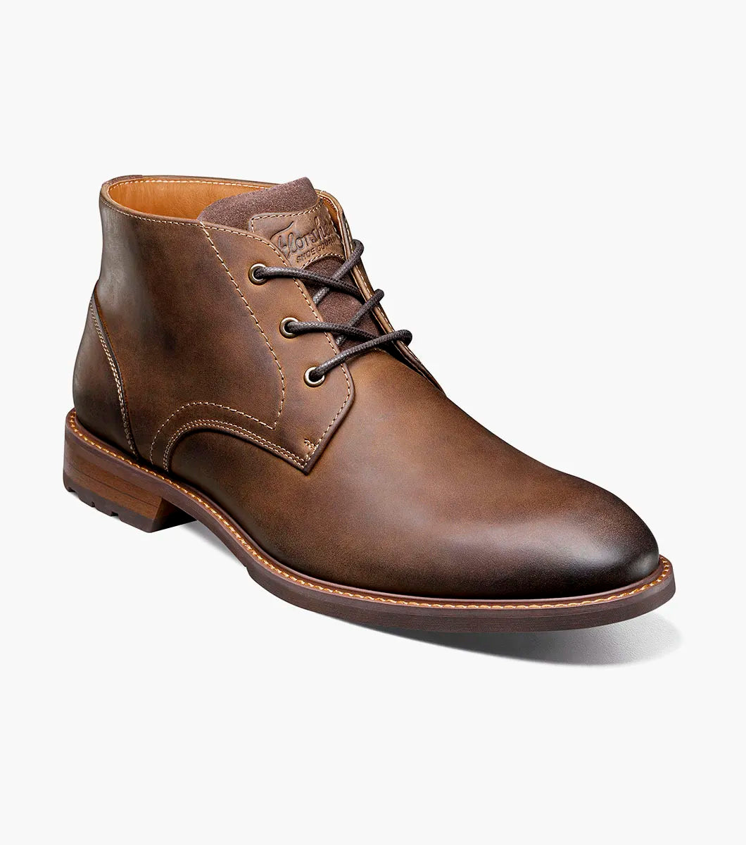 Lodge Plain Toe 3-Eye Chukka Boot | Florsheim Men